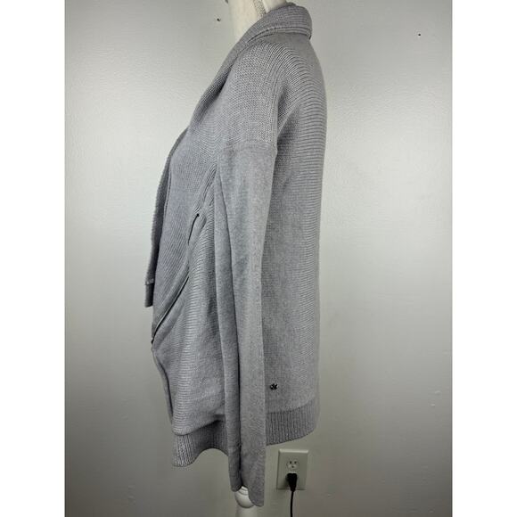 Lululemon Wrap It Up Sweater in Heathered Light Grey - Picture 7 of 10